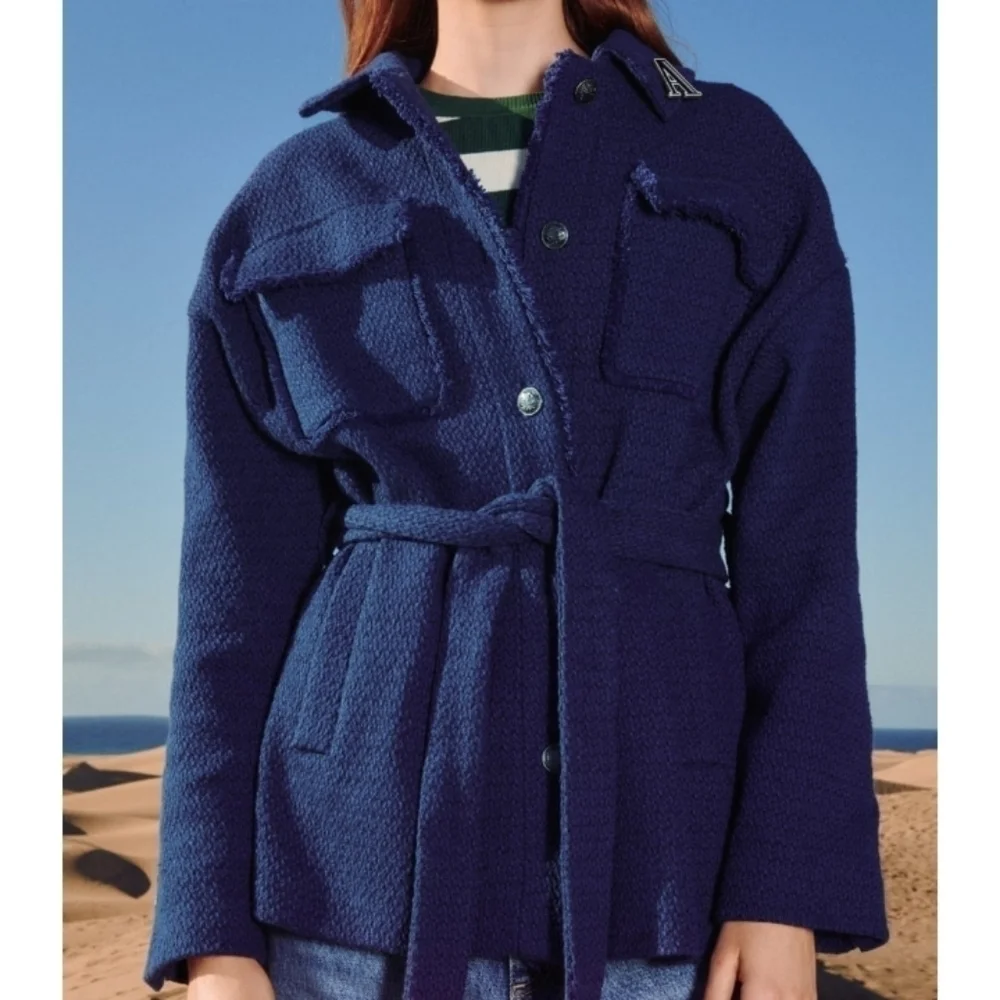 ZARA belted textured overshirt